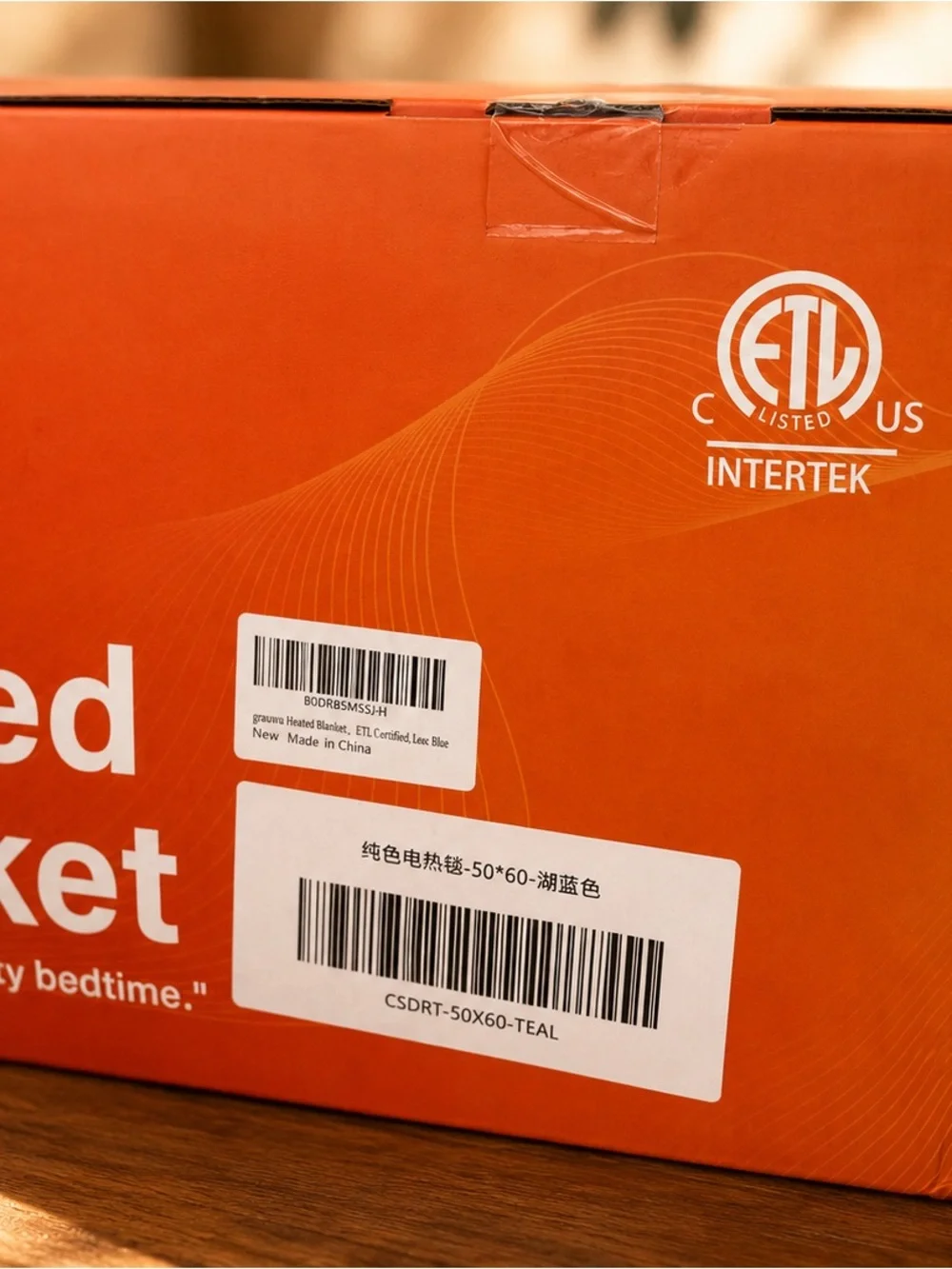 NEW Teal Heated Throw Blanket 50x60 ETL Listed Auto Shut-Off